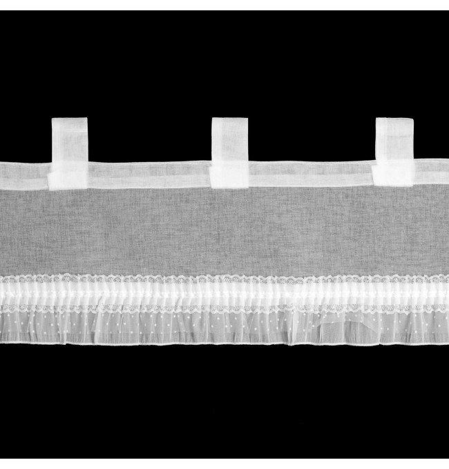 Hotová záclona MARY bílá - na průchodkách