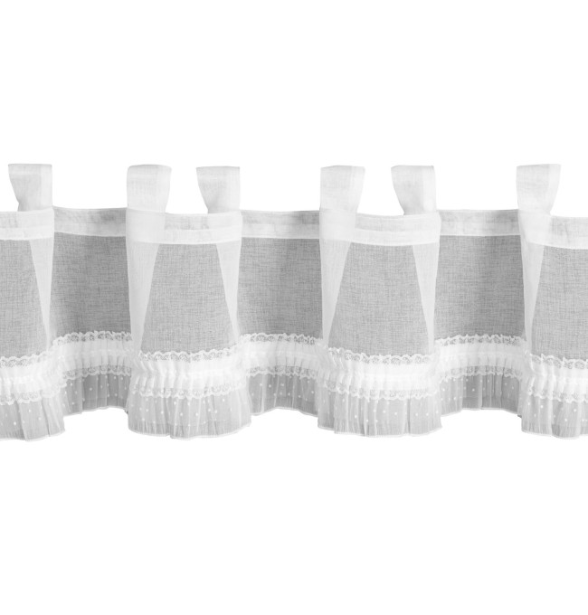 Hotová záclona MARY bílá - na průchodkách