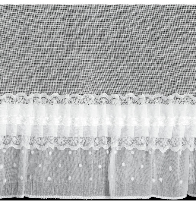 Hotová záclona MARY bílá - na průchodkách