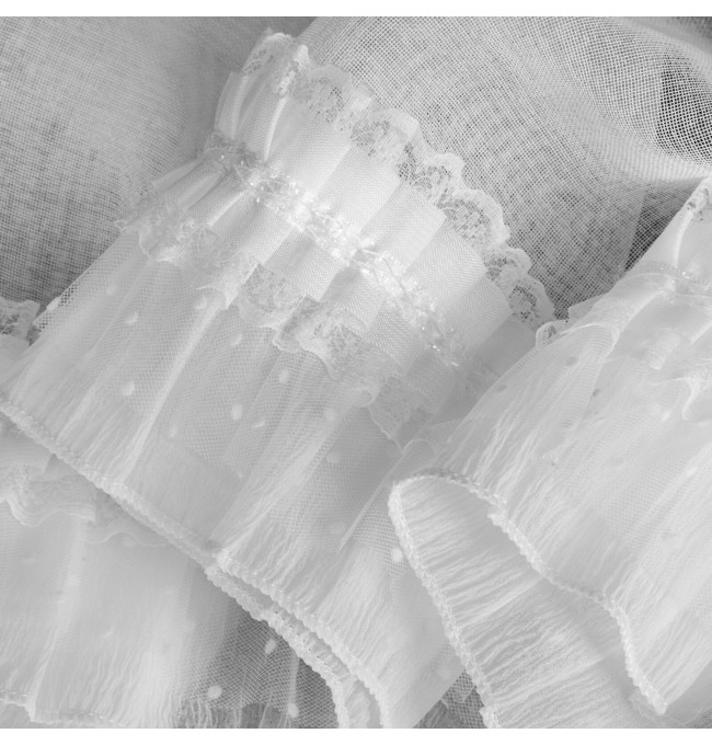 Hotová záclona MARY bílá - na průchodkách