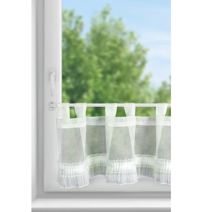 Hotová záclona MARY bílá - na průchodkách