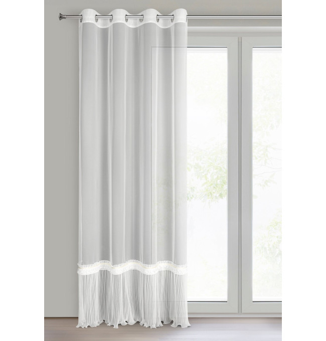 Hotová záclona MEGAN bílá - na průchodkách