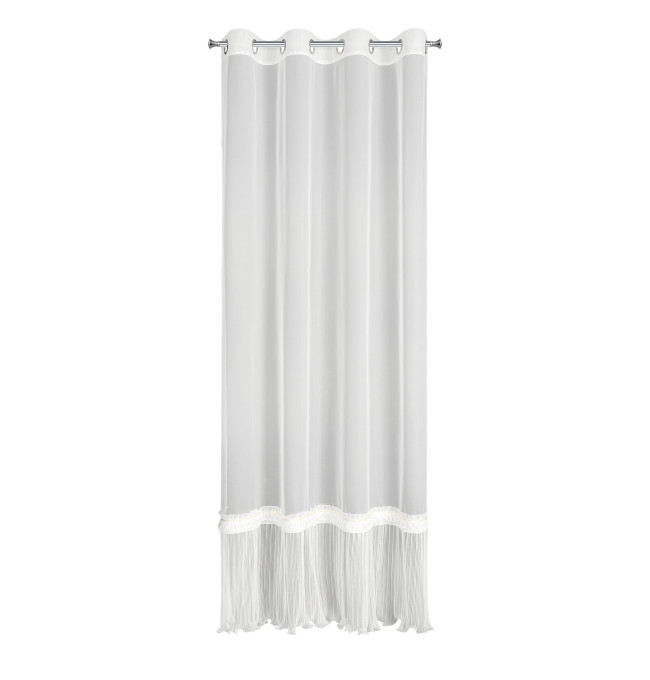 Hotová záclona MEGAN bílá - na průchodkách
