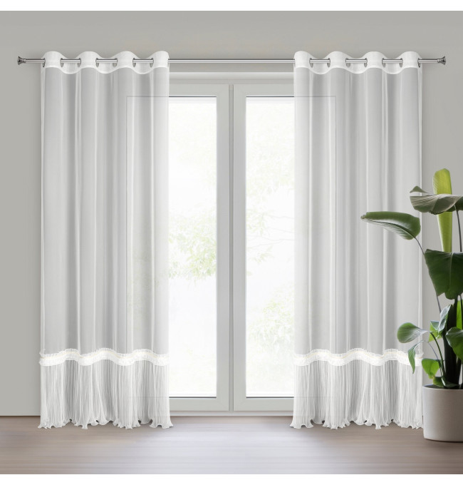 Hotová záclona MEGAN bílá - na průchodkách