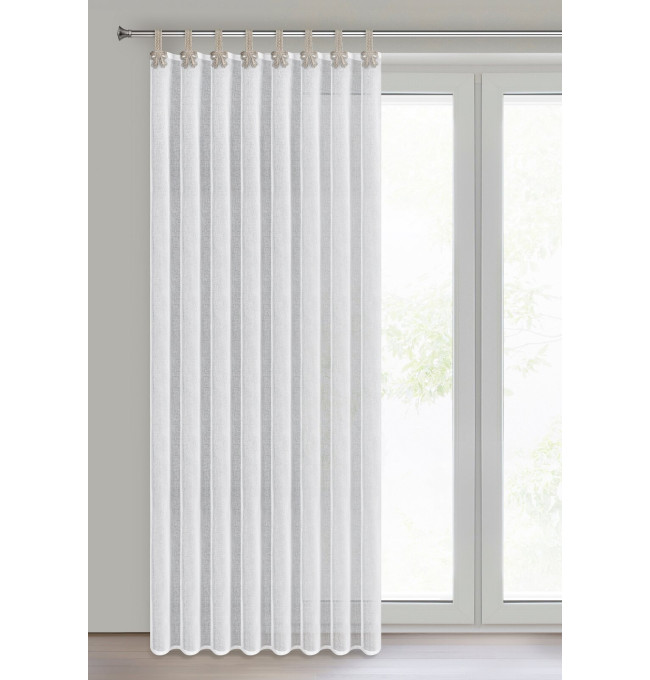 Hotová záclona MELISA bílá / béžová - na průchodkách