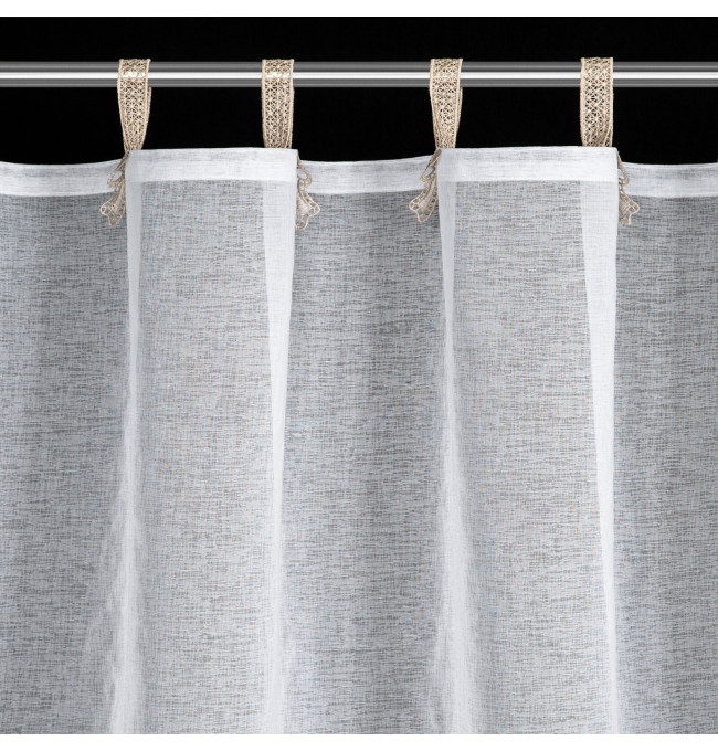 Hotová záclona MELISA bílá / béžová - na průchodkách