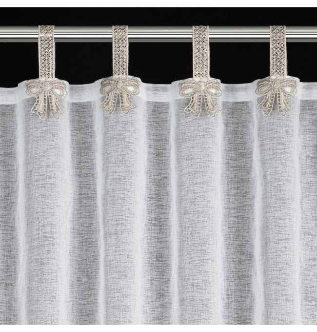 Hotová záclona MELISA bílá / béžová - na průchodkách