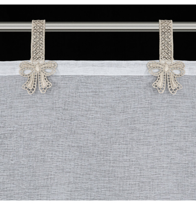 Hotová záclona MELISA bílá / béžová - na průchodkách