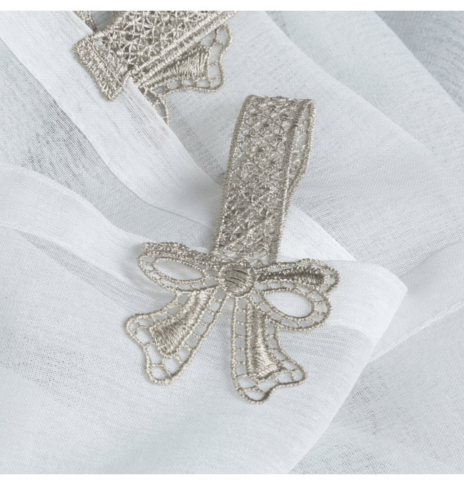 Hotová záclona MELISA bílá / béžová - na průchodkách