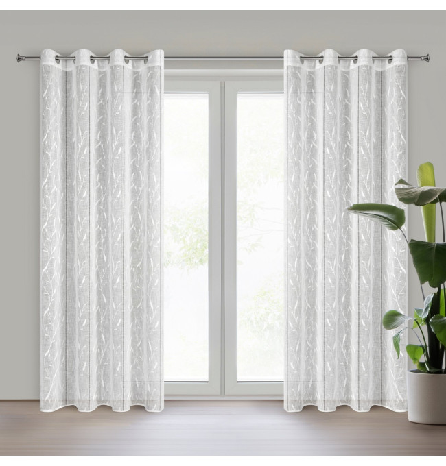 Hotová záclona MELODY B bílá - na průchodkách