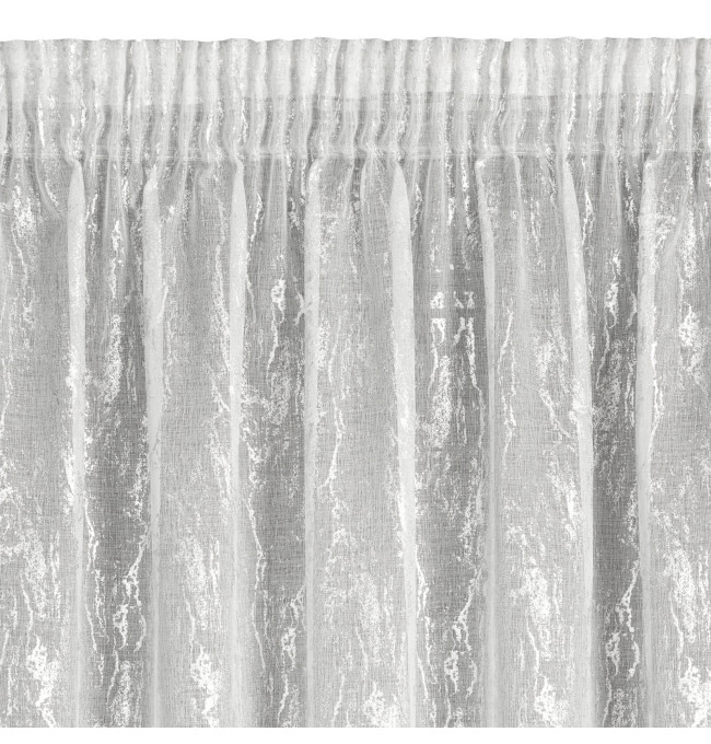 Hotová záclona MIA bílá / stříbrná - na pásce