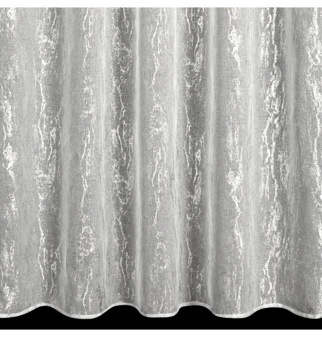 Hotová záclona MIA bílá / stříbrná - na pásce