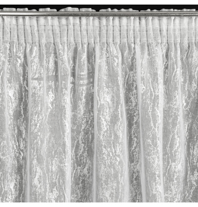 Hotová záclona MIA bílá / stříbrná - na pásce