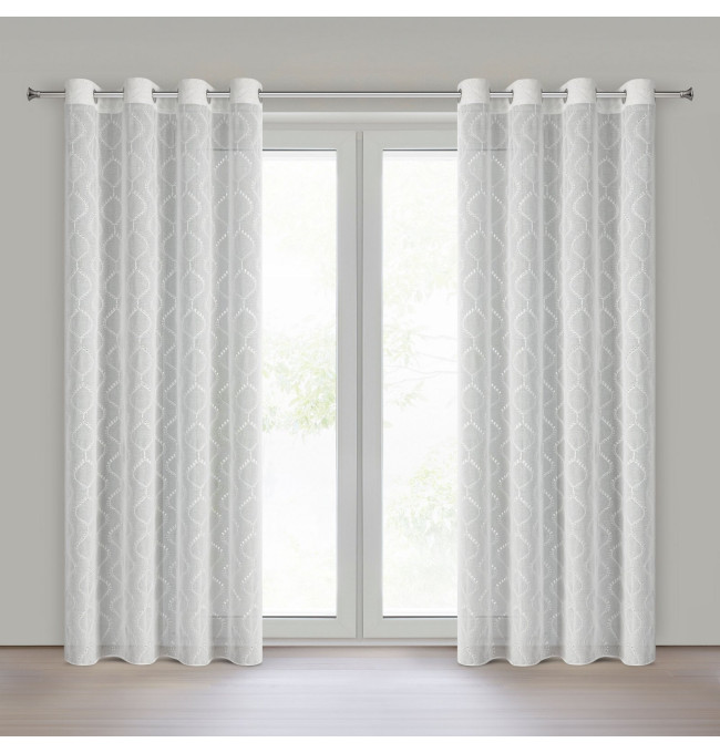 Hotová záclona RAYA bílá - na průchodkách