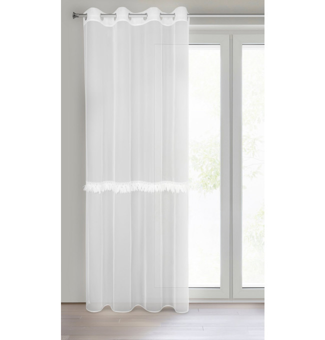 Hotový závěs SYLVI bílý - na průchodkách