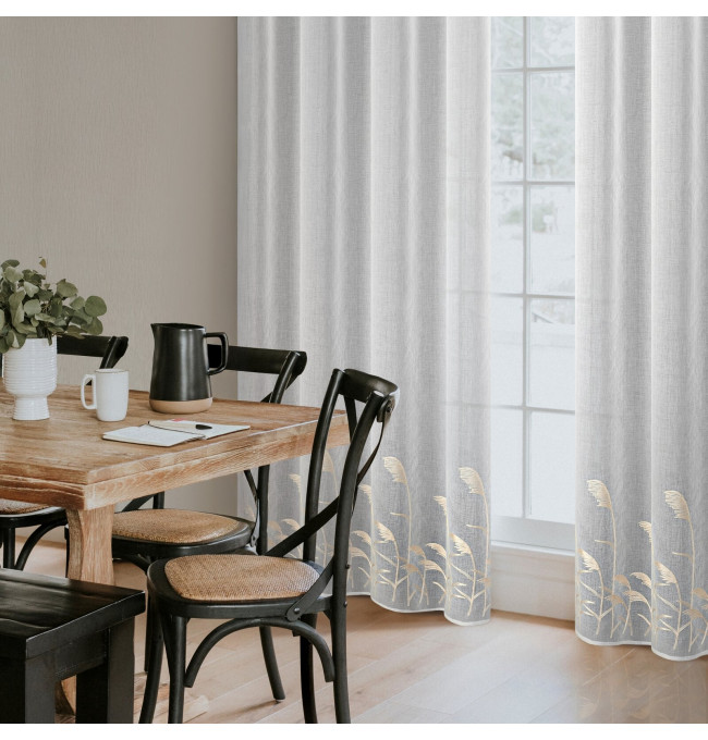 Hotová záclona TASHA bílá / béžová - na průchodkách