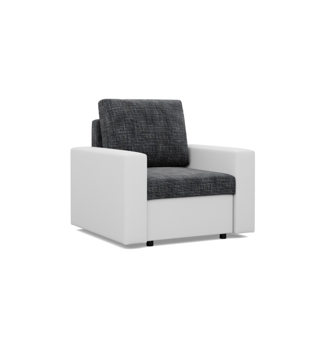 Křeslo LUNA tmavě šedé / bílé