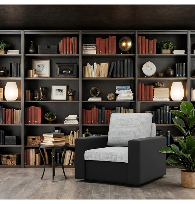 Křeslo LUNA šedé / černé