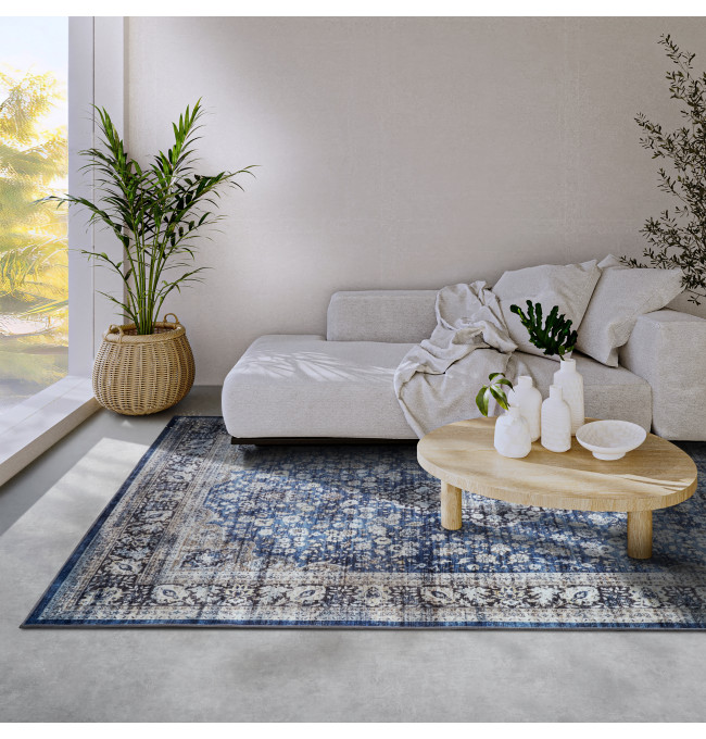 Koberec Hanse Home Asya Aurora tmavomodrý / krémový