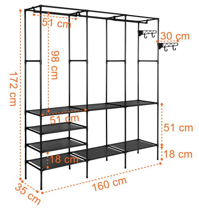 Šatní skříň SYNTIA černá