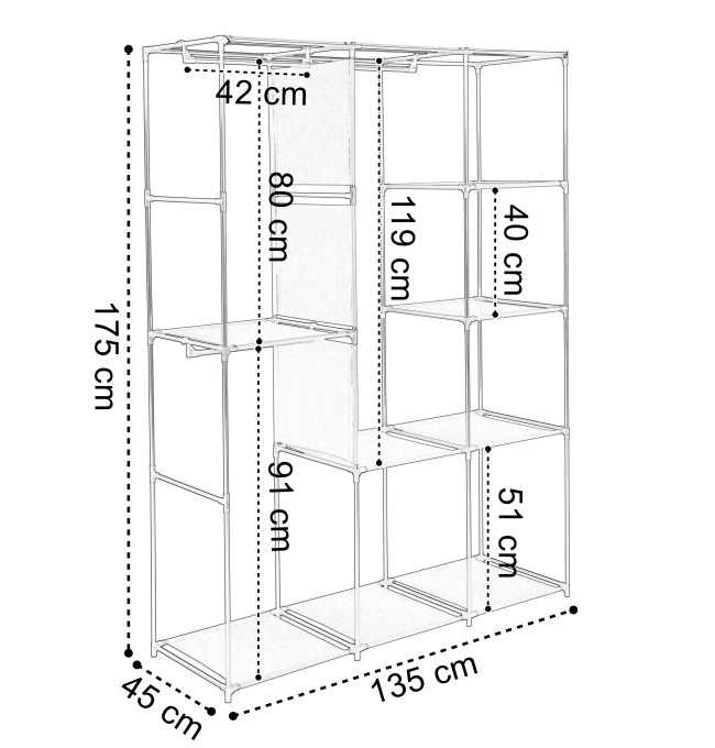 Šatní skříň CELINA antracitová / černá