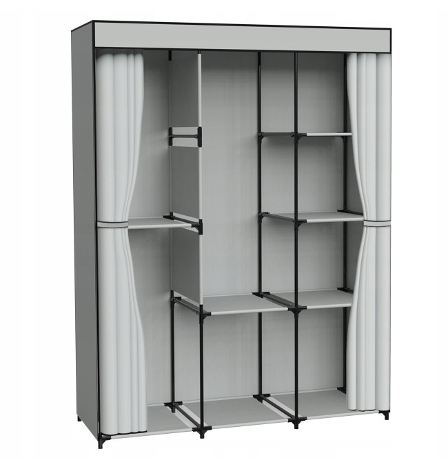 Šatní skříň CELINA šedá / černá