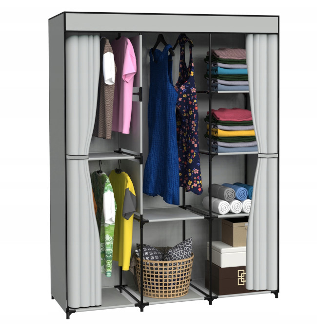 Šatní skříň CELINA šedá / černá