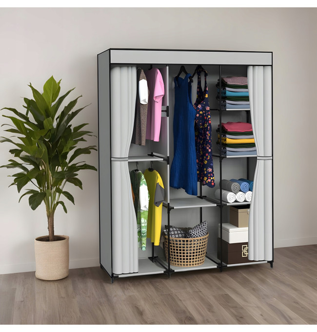 Šatní skříň CELINA šedá / černá