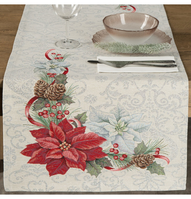 Ubrus GOB 1198 stříbrný / červený