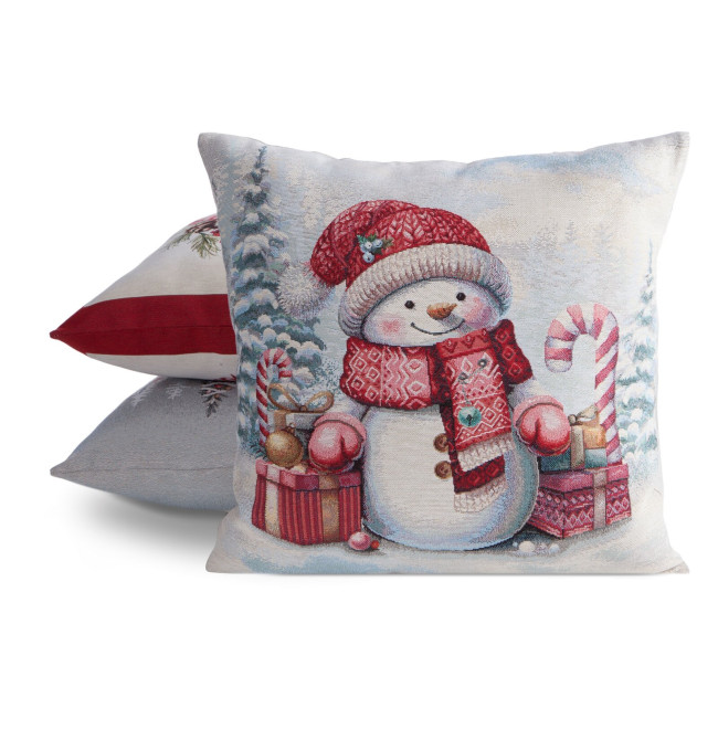 Povlak na polštář CHRISTMAS GOB 127A šedý / červený