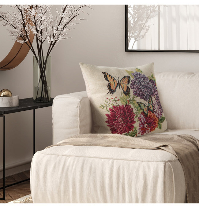 Povlak na polštář SPRING 3 naturální / červený