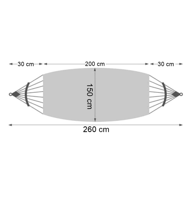 Dvoumístná houpací síť EDEN MARINE 150x260 cm s pruhy