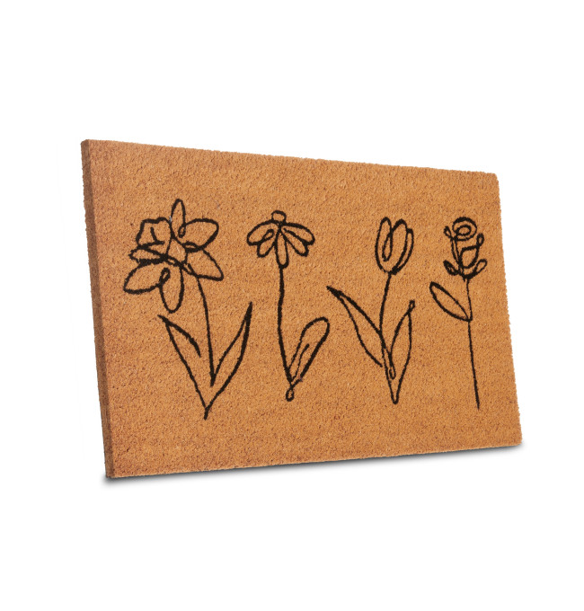 Rohožka Hanse Home Mix Mats černé květiny