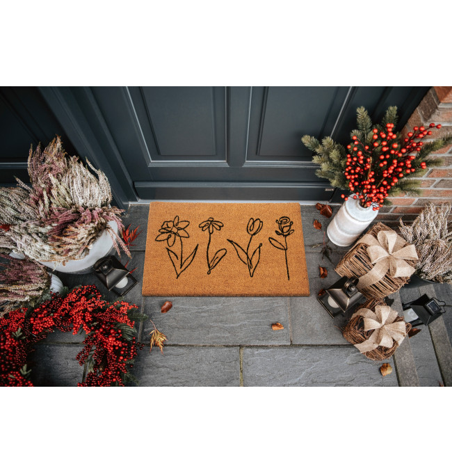 Rohožka Hanse Home Mix Mats černé květiny