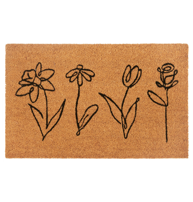 Rohožka Hanse Home Mix Mats černé květiny