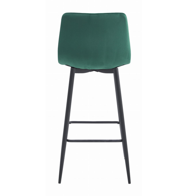 Barová židle NADO sametová tmavě zelená (černé nohy)