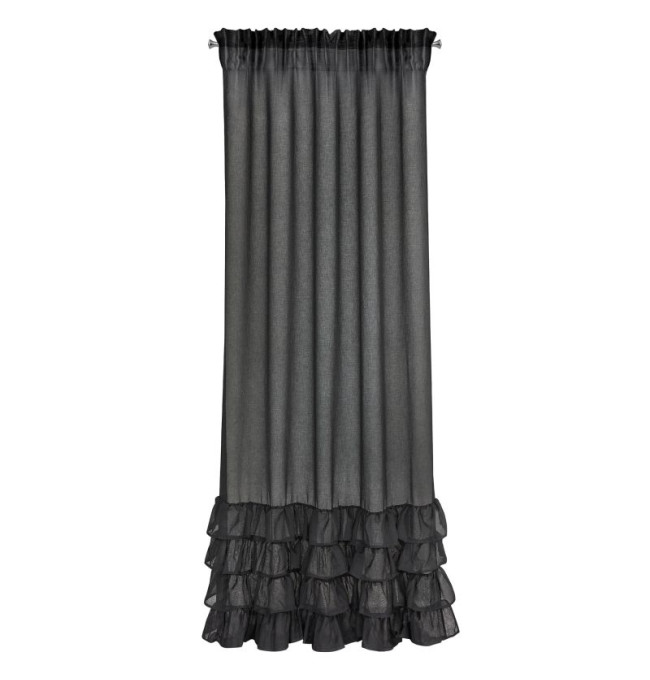 Hotová záclona DOLLY černý - s tunelem