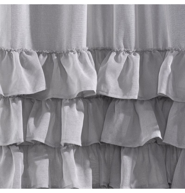 Hotová záclona DOLLY ocelová - s tunelem