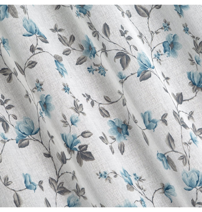 Hotová záclona JENNY bílá / modrá - na průchodkách