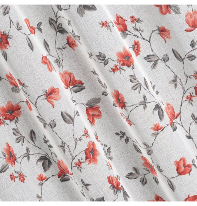 Hotová záclona JENNY bílá / cihlová - na průchodkách