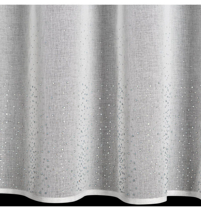 Hotová záclona MOLLY s kamínky bílá - na průchodkách