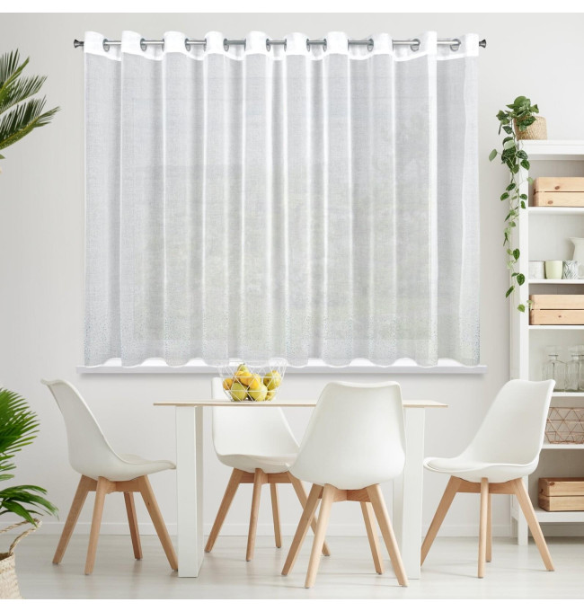 Hotová záclona MOLLY s kamínky bílá - na průchodkách