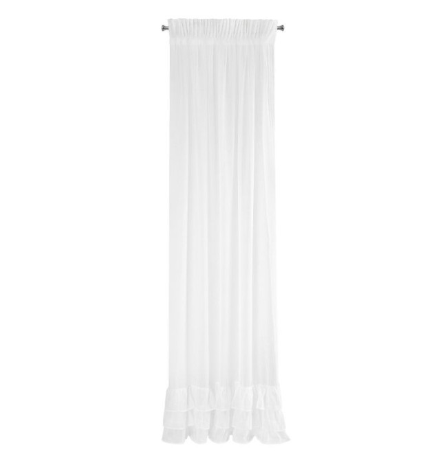 Hotová záclona RAJA bílá - s tunelem