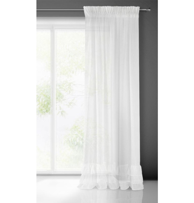 Hotová záclona RAJA bílá - s tunelem