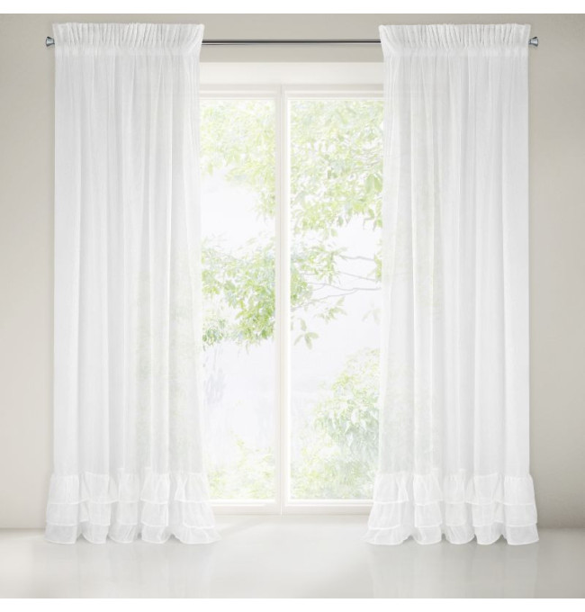 Hotová záclona RAJA bílá - s tunelem