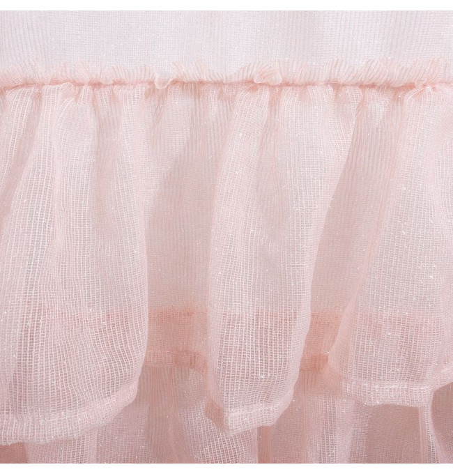 Hotová záclona RÁJE růžová - s tunelem