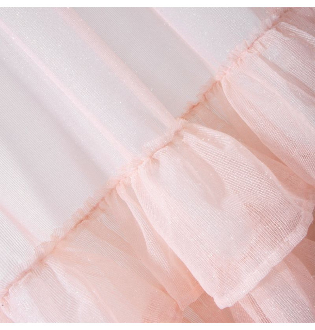 Hotová záclona RÁJE růžová - s tunelem