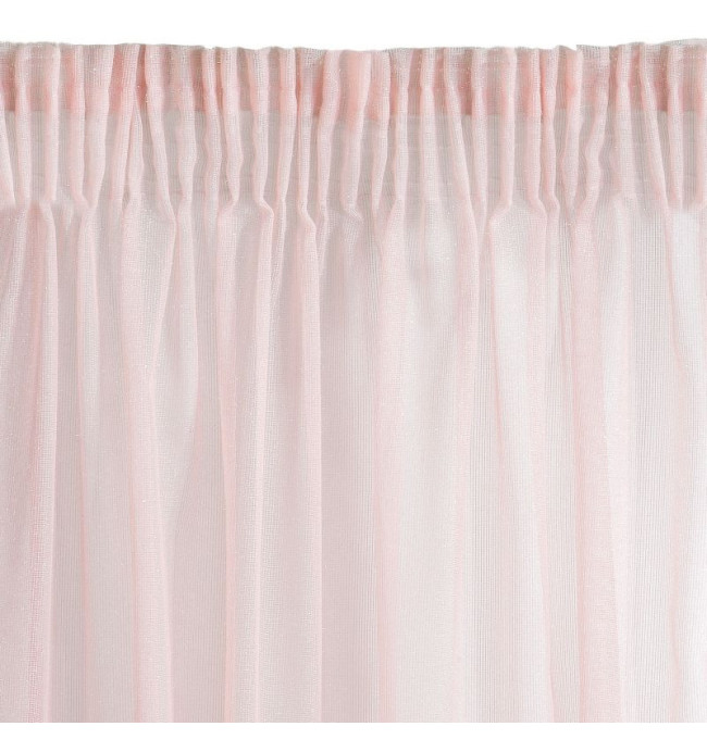 Hotová záclona RÁJE růžová - s tunelem