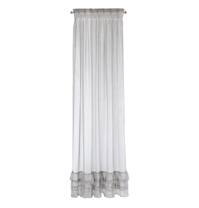 Hotová záclona RAJA stříbrná - s tunelem