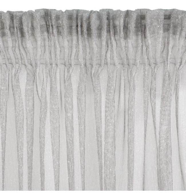 Hotová záclona RAJA stříbrná - s tunelem